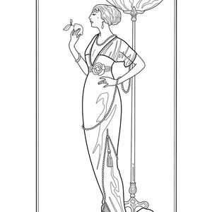 Art Nouveau Coloring Pages Set